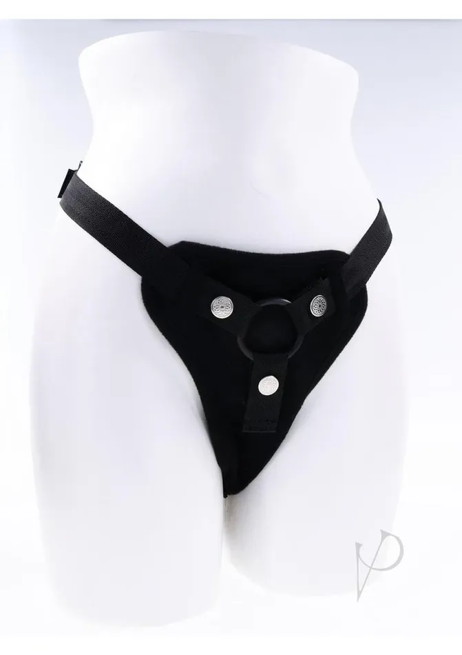 Sportsheets Female Sex Toys Hidden Pocket StrapOn Vibrator with Remote Control Black