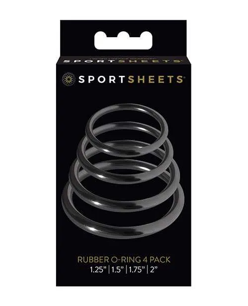 Sportsheets Male Sex Toys Sportsheets Rubber O Ring Cock Ring 4 Pack Black Sportsheets Male Sex Toys Sportsheets Rubber O Ring Cock Ring 4 Pack Black