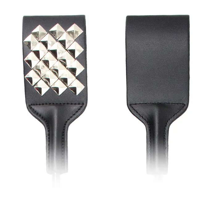 Strict 53cm Long Leather Riding Crop with Spikes Wild Night Fantasies Male Sex Toys