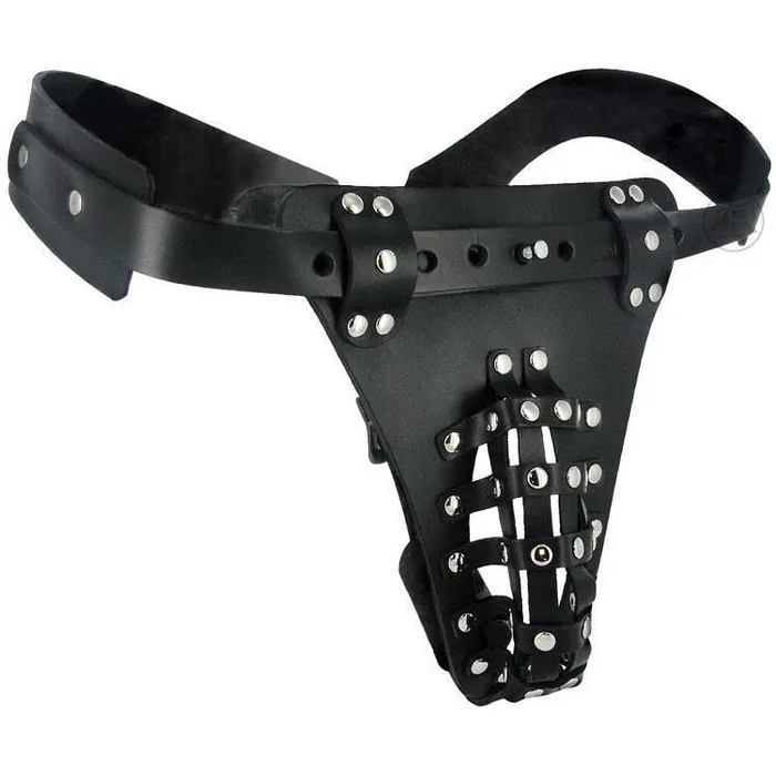 Strict Leather Leather Male Chastity Belt with Anal Plug Harness Male Sex Toys