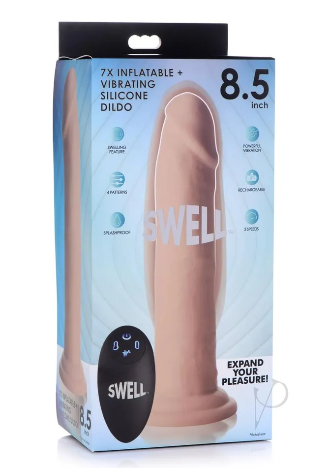 Swell Female Sex Toys Swell 7X Inflatable and Vibrating Silicone Rechargeable Dildo with Remote Control 85in Vanilla Swell Female Sex Toys Swell 7X Inflatable and Vibrating Silicone Rechargeable Dildo with Remote Control 85in Vanilla