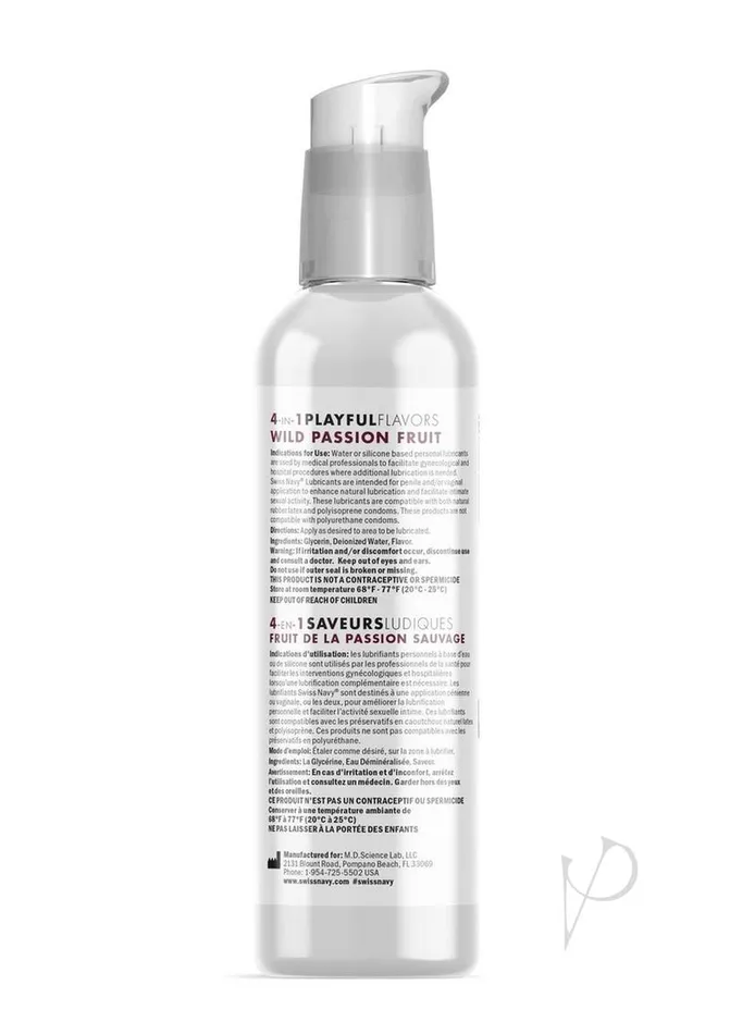 Swiss Navy 4 In 1 Flavored Lubricant 4oz Wild Passion Fruit Swiss Navy Lubricants Swiss Navy 4 In 1 Flavored Lubricant 4oz Wild Passion Fruit Swiss Navy Lubricants