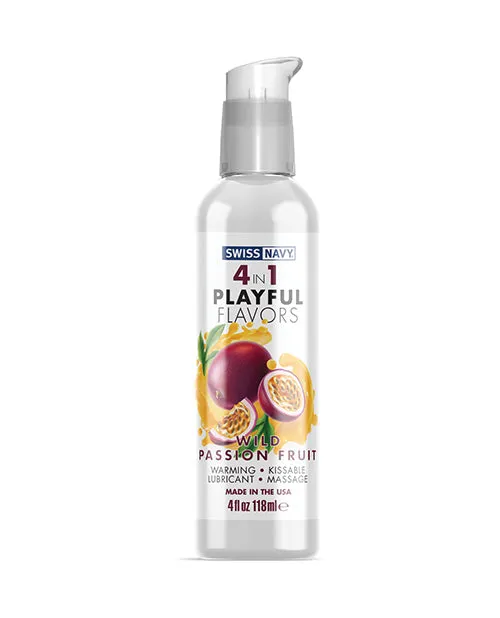 Swiss Navy 4 In 1 Flavored Lubricant 4oz Wild Passion Fruit Swiss Navy Lubricants Swiss Navy 4 In 1 Flavored Lubricant 4oz Wild Passion Fruit Swiss Navy Lubricants