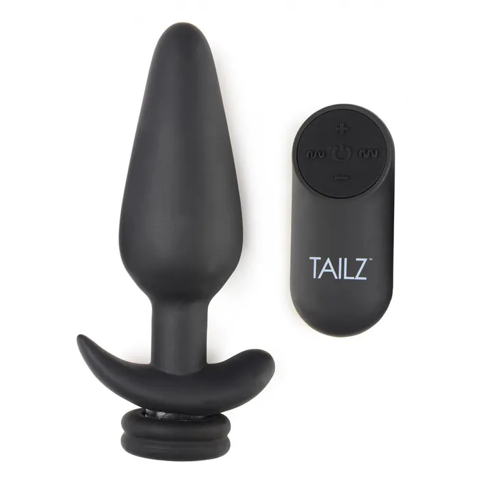 Tailz Male Sex Toys Interchangeable 10X Vibrating Silicone Anal Plug with Remote
