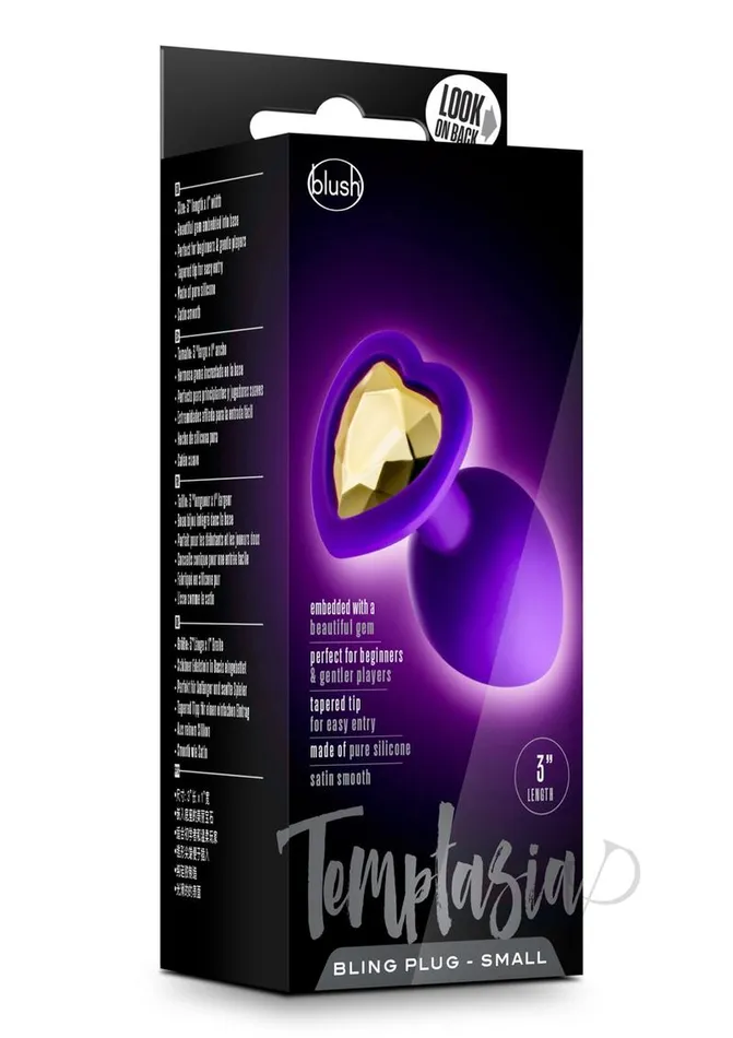 Temptasia Bling Plug Silicone Butt Plug Small Purple Temptasia Anal