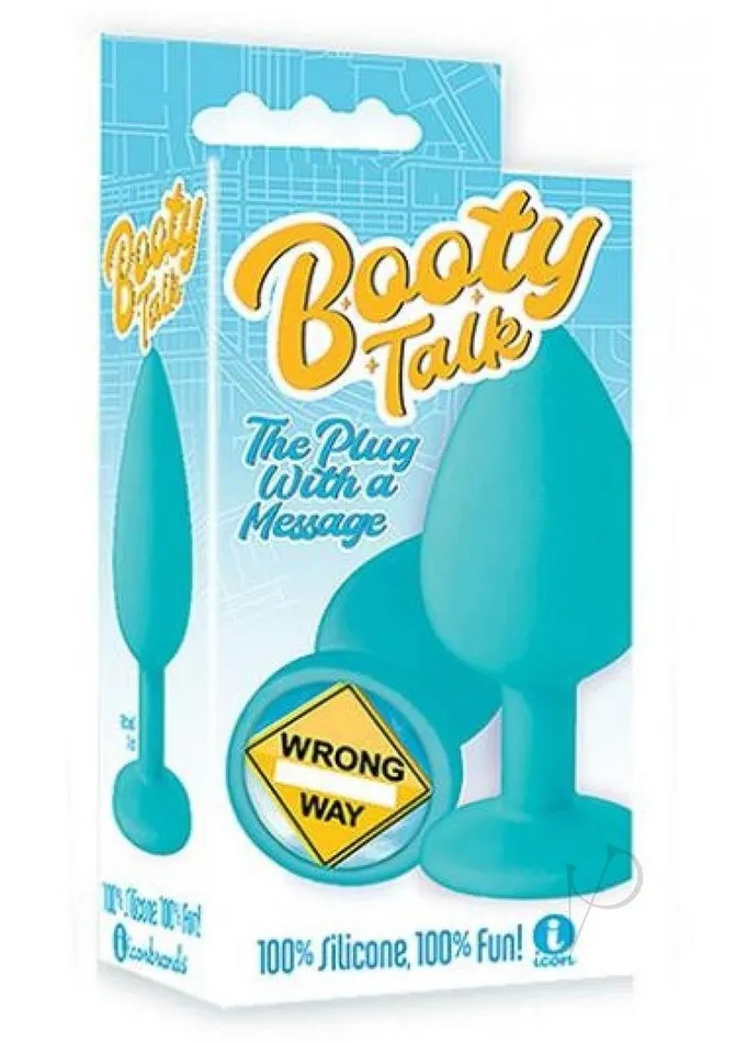The 9s Booty Talk Silicone Butt Plug Wrong Way BlueYellow The 9s Anal