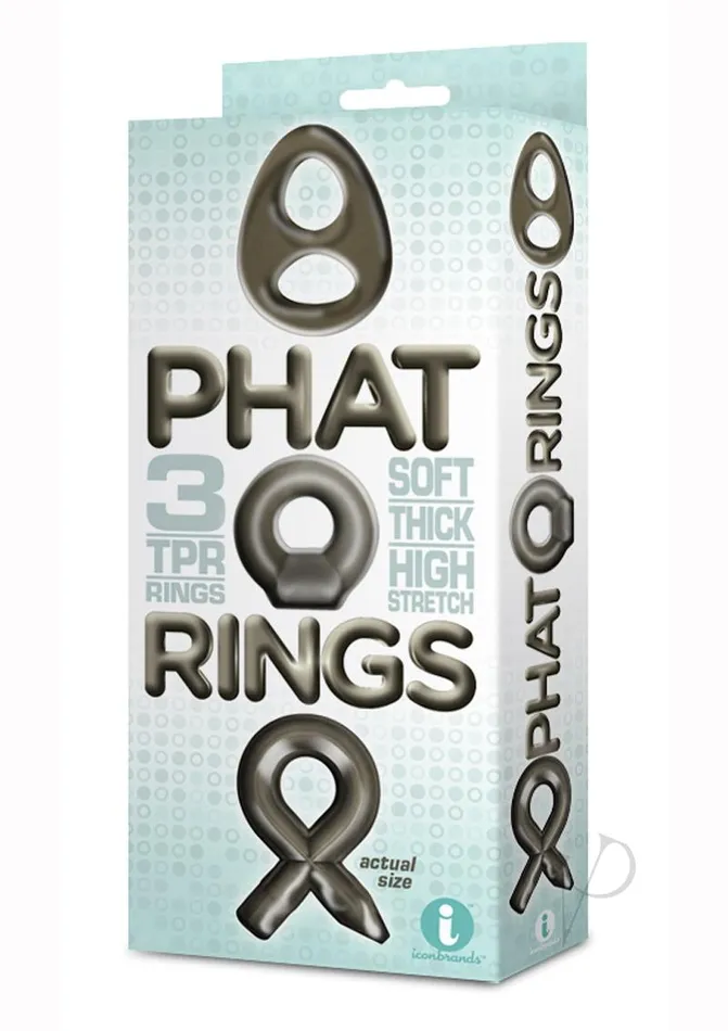 The 9s Dildos The 9s Phat Rings Smoke 2 Chunky Cock Rings Smoke