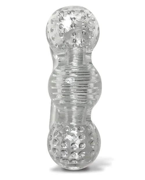 The 9s Male Sex Toys The 9s Clear Stroke Threeway Masturbator 575in Clear