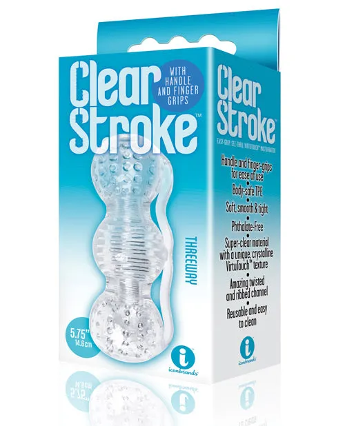The 9s Male Sex Toys The 9s Clear Stroke Threeway Masturbator 575in Clear