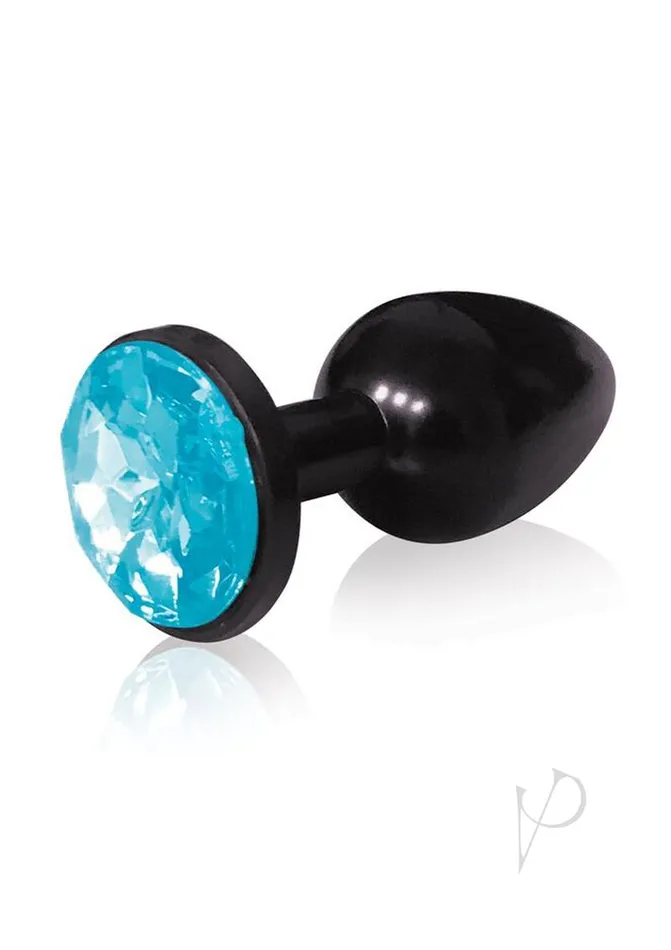 The 9s The Silver Starter Bejeweled Annodized Stainless Steel Plug Aqua The 9s Anal