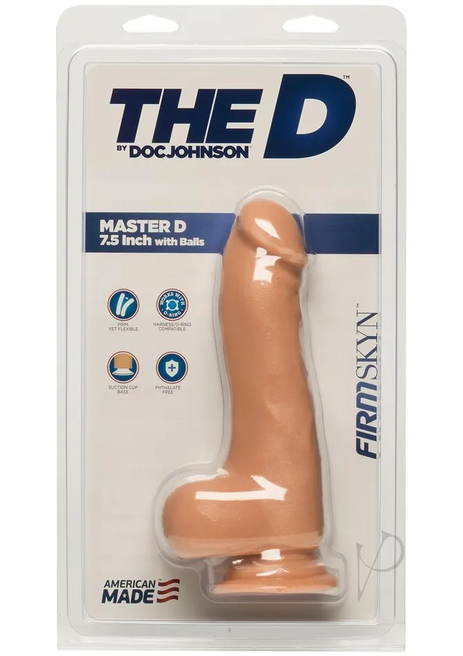 The D Dildos The D Master D Firmskyn Dildo with Balls 75in Vanilla