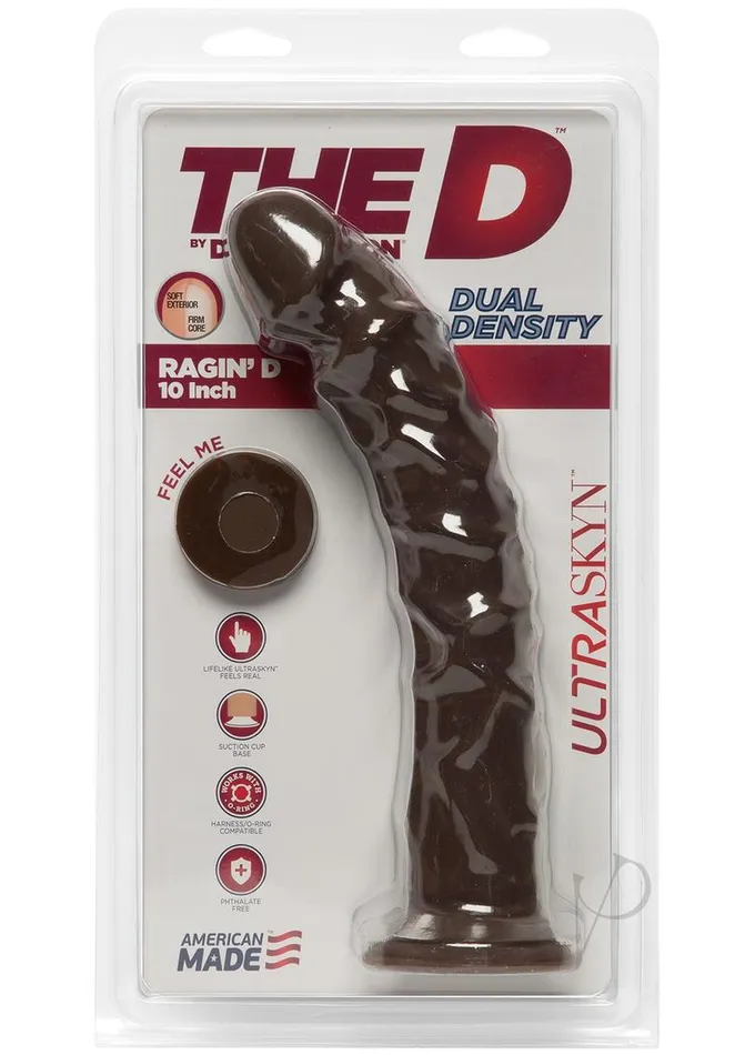 The D Dildos The D Ragin D Ultraskyn Dildo 10in Chocolate
