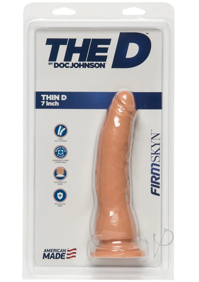 The D Dildos The D Thin D Firmskyn Dildo 7in Vanilla