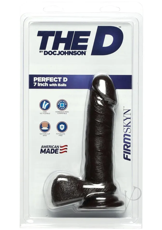 The D Female Sex Toys The D Perfect D Firmskyn Dildo with Balls 7in Chocolate The D Female Sex Toys The D Perfect D Firmskyn Dildo with Balls 7in Chocolate
