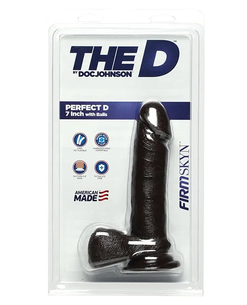 The D Female Sex Toys The D Perfect D Firmskyn Dildo with Balls 7in Chocolate The D Female Sex Toys The D Perfect D Firmskyn Dildo with Balls 7in Chocolate