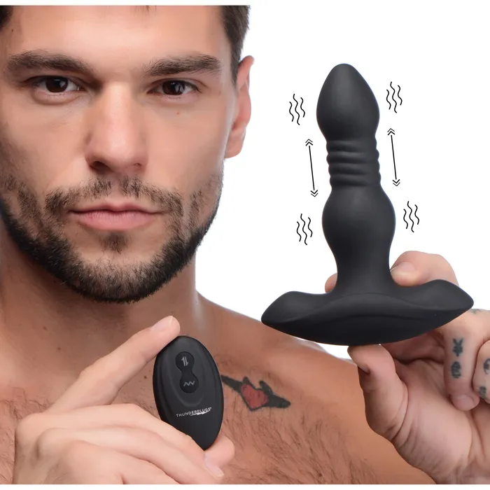 Thunderplugs Male Sex Toys Vibrating and Thrusting Remote Control Silicone Anal Plug Thunderplugs Male Sex Toys Vibrating and Thrusting Remote Control Silicone Anal Plug