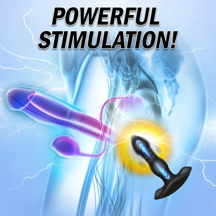 Thunderplugs Male Sex Toys Vibrating and Thrusting Remote Control Silicone Anal Plug