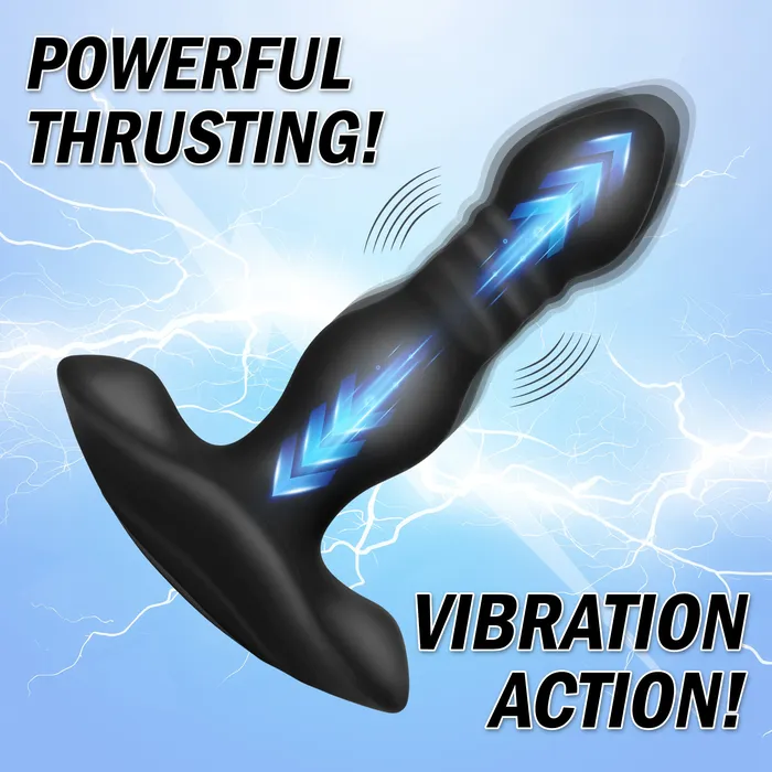 Thunderplugs Male Sex Toys Vibrating and Thrusting Remote Control Silicone Anal Plug
