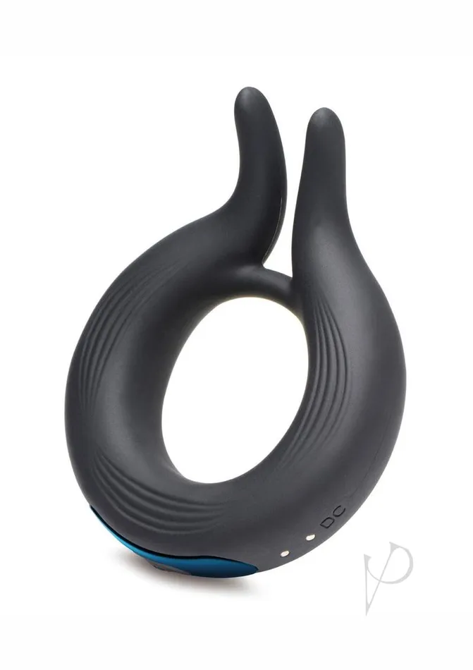 Trinity Men Male Sex Toys Trinity Men 10X Cock Viper Dual Stimulating Rechargeable Silicone Cock Ring Black