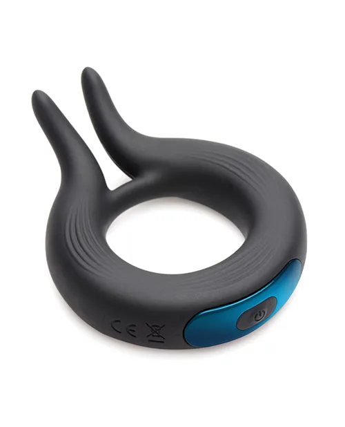 Trinity Men Male Sex Toys Trinity Men 10X Cock Viper Dual Stimulating Rechargeable Silicone Cock Ring Black