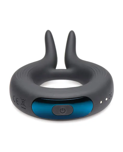 Trinity Men Male Sex Toys Trinity Men 10X Cock Viper Dual Stimulating Rechargeable Silicone Cock Ring Black