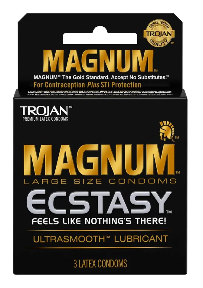 Trojan Magnum Ecstasy Ultra Smooth Lubricated Latex Condoms 3Pack Trojan Male Sex Toys