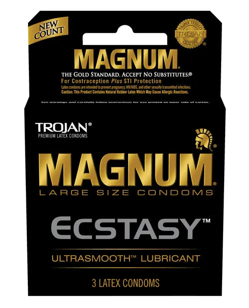 Trojan Magnum Ecstasy Ultra Smooth Lubricated Latex Condoms 3Pack Trojan Male Sex Toys
