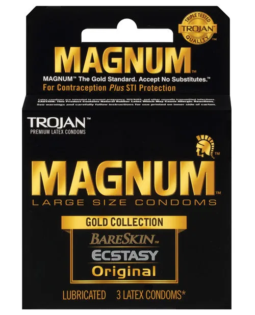 Trojan Magnum Gold Collection Large Size Condom 3 pack Trojan Male Sex Toys