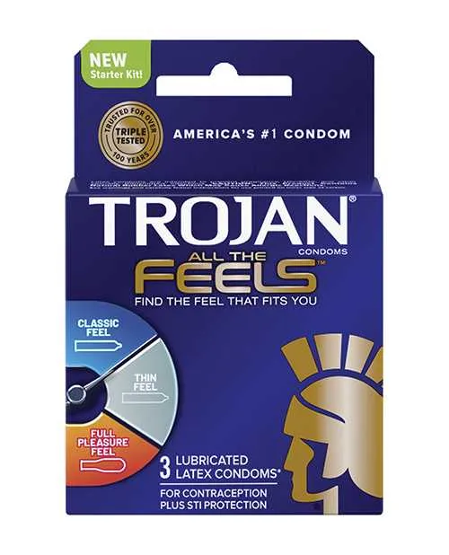 Trojan Trojan All The Feels Latex Lubricated Condoms 3 Pack Male Sex Toys Trojan Trojan All The Feels Latex Lubricated Condoms 3 Pack Male Sex Toys