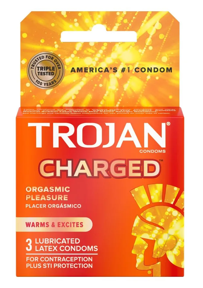 Trojan Vibrators Trojan Intensified Charged Orgasmic Pleasure Condoms 3pk