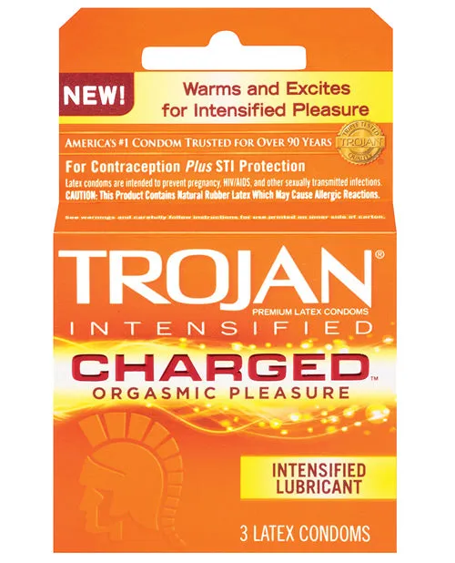 Trojan Vibrators Trojan Intensified Charged Orgasmic Pleasure Condoms 3pk