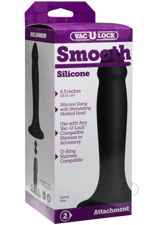 Vac U Lock Dildos VacULock Smooth Silicone Dildo 65in Black