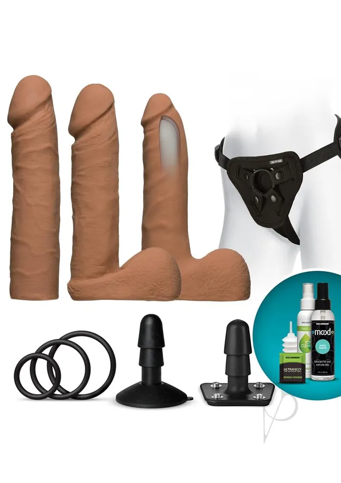 VacULock Dual Density Ultraskyn Set Caramel Vac U Lock Dildos VacULock Dual Density Ultraskyn Set Caramel Vac U Lock Dildos