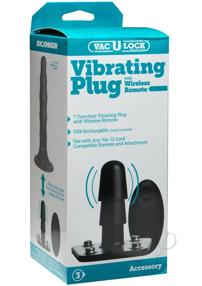 VacULock Vibrating Plug with Rechargeable Harness Accessory and Remote Control Black Vac U Lock Female Sex Toys VacULock Vibrating Plug with Rechargeable Harness Accessory and Remote Control Black Vac U Lock Female Sex Toys
