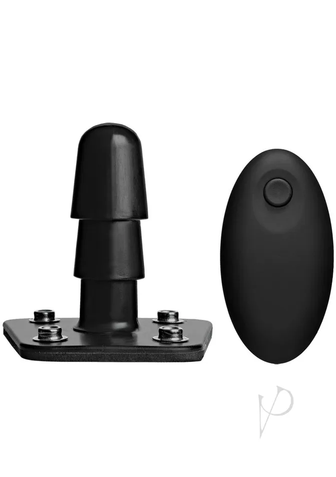 VacULock Vibrating Plug with Rechargeable Harness Accessory and Remote Control Black Vac U Lock Female Sex Toys