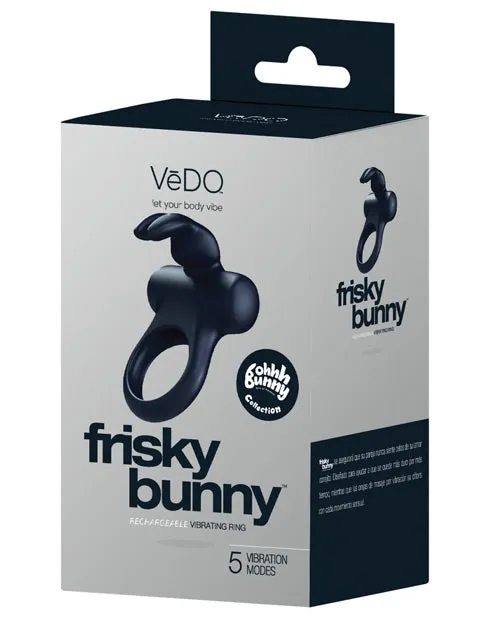 VeDO Frisky Bunny Rechargeable Vibrating Ring Black Pearl Vedo Vibrators