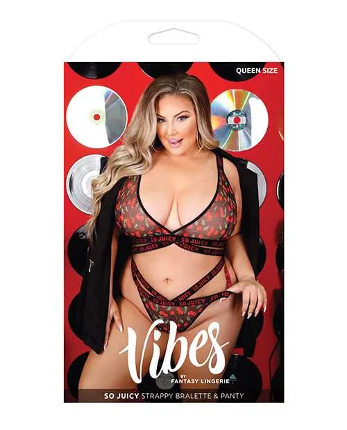 Vibes By Fantasy Lingerie Vibrators Vibes So Juicy Strappy Bralette Panty Black QN Vibes By Fantasy Lingerie Vibrators Vibes So Juicy Strappy Bralette Panty Black QN
