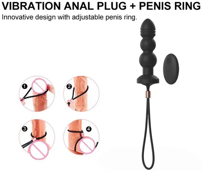 Vibrating Anal Plug Plus Penis Ring Wild Night Fantasies Male Sex Toys
