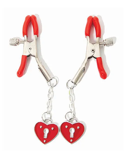 Vibrators Af Sexy AF Nipple Clamps Hearts Red Vibrators Af Sexy AF Nipple Clamps Hearts Red
