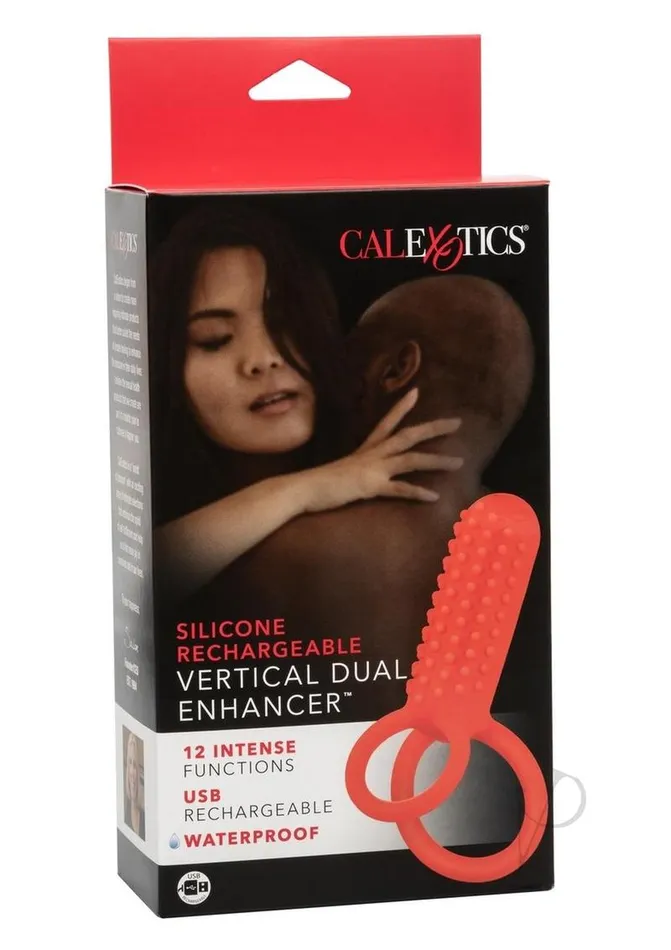 Vibrators Couples Enhancers Couples Enhancers Silicone Rechargeable Vertical Dual Enhancer Red Vibrators Couples Enhancers Couples Enhancers Silicone Rechargeable Vertical Dual Enhancer Red