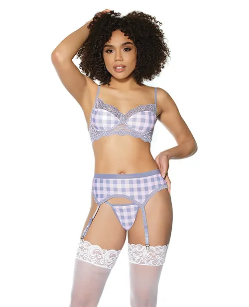Vibrators Crystal Pink Collection Crystal Pink Buffalo Check Print Bra Garter Belt String GreyPink XL Vibrators Crystal Pink Collection Crystal Pink Buffalo Check Print Bra Garter Belt String GreyPink XL