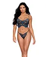 Vibrators Dreamgirl Velvet Applique Bustier wMetallic Silver Details GString Twilight Blue SM Vibrators Dreamgirl Velvet Applique Bustier wMetallic Silver Details GString Twilight Blue SM