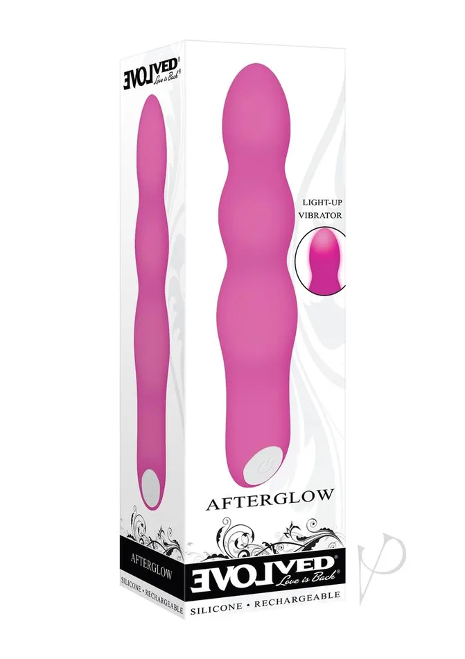 Vibrators Evolved Afterglow Silicone Rechargeable LightUp Vibrator Pink
