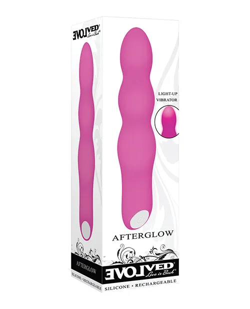Vibrators Evolved Afterglow Silicone Rechargeable LightUp Vibrator Pink