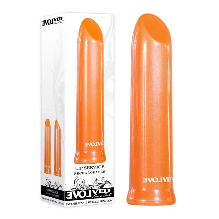 Vibrators Evolved Lip Service Orange Lipstick Vibrator Evolved