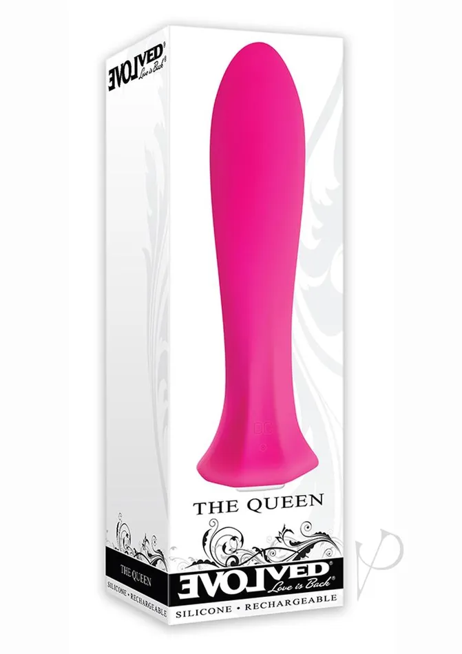 Vibrators Evolved The Queen Rechargeable Silicone Vibrator Pink