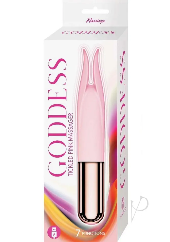 Vibrators Goddess Tickled Pink Rechargeable Silicone Massager Pink Goddess Vibrators Goddess Tickled Pink Rechargeable Silicone Massager Pink Goddess