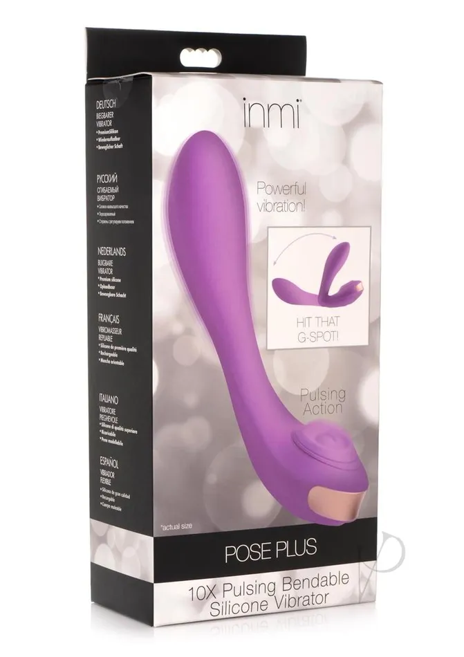 Vibrators Inmi Pose Plus Rechargeable Silicone 10X Pulsing Bendable Vibrator Purple Inmi Vibrators Inmi Pose Plus Rechargeable Silicone 10X Pulsing Bendable Vibrator Purple Inmi