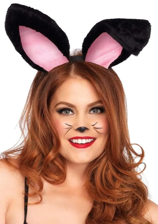 Vibrators Leg Avenue Plush Bunny Ears OS Black Leg Avenue