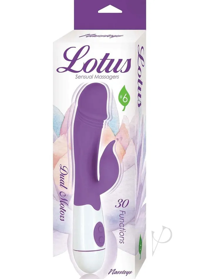 Vibrators Lotus Lotus Sensual Massager 6 Silicone Rabbit Vibrator PurpleWhite Vibrators Lotus Lotus Sensual Massager 6 Silicone Rabbit Vibrator PurpleWhite